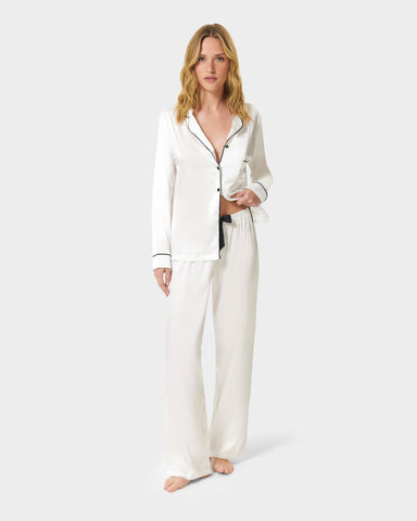 Silk Cami & Shorts Pyjama Set - White by Silk Works London