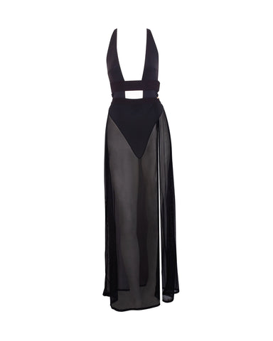 Topaz Long Chemise Black