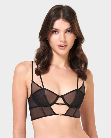 Victoria's Secret, Intimates & Sleepwear, Vs Luxe 38b Bra M Panty Set  Strappy Caged Mesh Cut Out