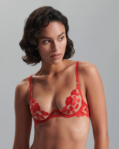 Marian Wired Bra Red/ Sheer