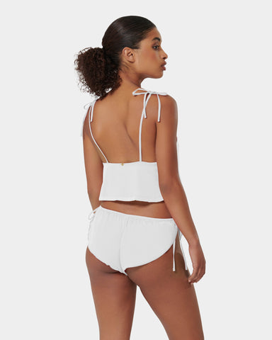 OM Adjustable Yoga Shorts // White - ShopperBoard