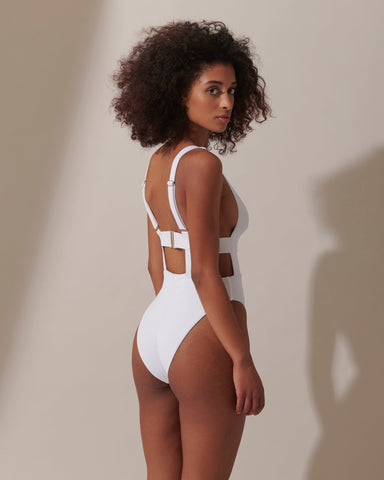 Lucerne Plunge Swimsuit White