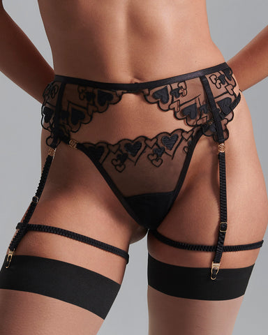 Harlow Thigh Garter Harness Black