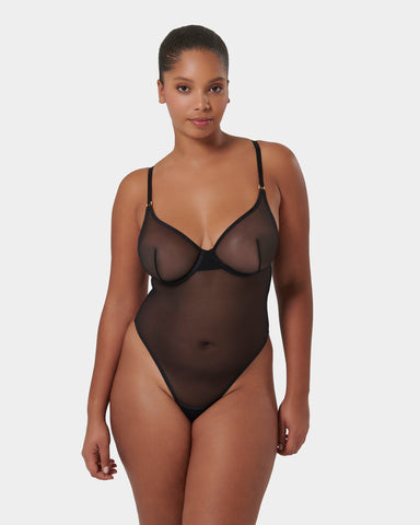 Naomi Wired Bodysuit Black