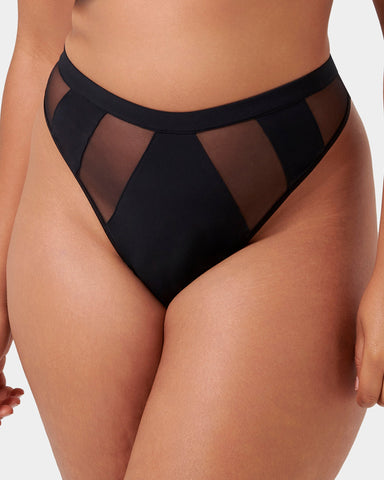 Orla High-waist Thong Black